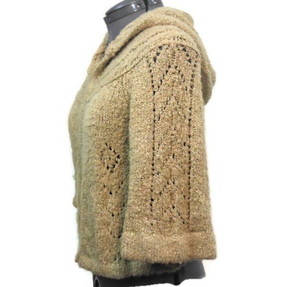 BKE Womans Light Brown Hooded Cardigan Sweater -S - Picture 4 of 8